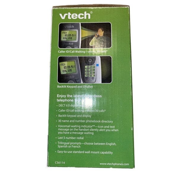 Vtech CS6114 DECT 6.0 1 Handset Cordless Telephone Phone - Picture 2 of 4